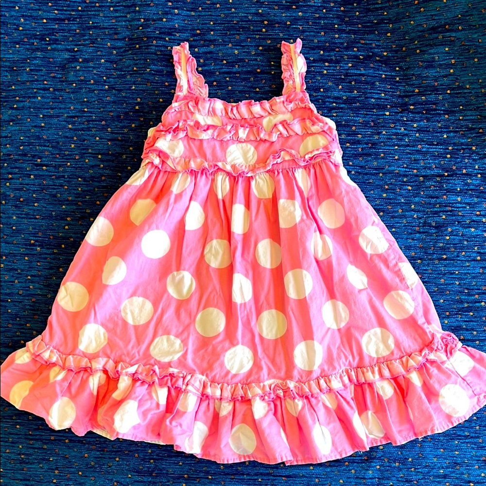 Polly & Friends Pink Dress with White polka dots size 5